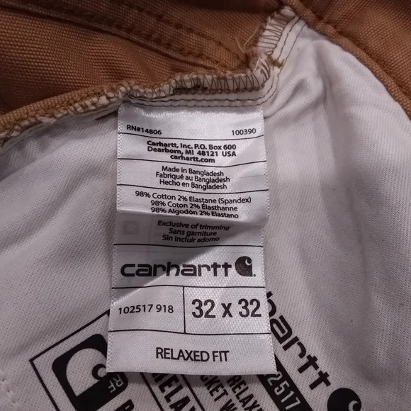 Men's Carhartt Canvas Rugged Flex Relaxed Five Pocket Work Pants 32Wx32L NWT - Picture 13 of 13